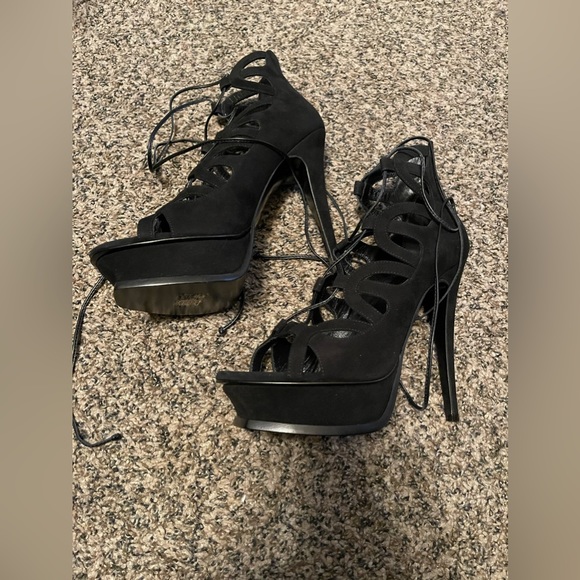Saint Laurent Lace-up Platform High Heels 39 - Picture 6 of 10